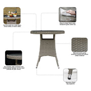 Dellonda Chester Rattan Wicker Round Outdoor Table with Tempered Glass Top Dellonda - Dynamic Drive