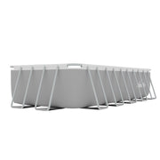 Dellonda Steel Frame Rectangular Swimming Pool - Step Ladder & Filter Pump 21ft Dellonda - Dynamic Drive