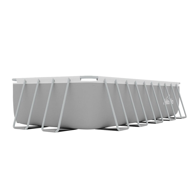 Dellonda Steel Frame Rectangular Swimming Pool - Step Ladder & Filter Pump 21ft Dellonda - Dynamic Drive