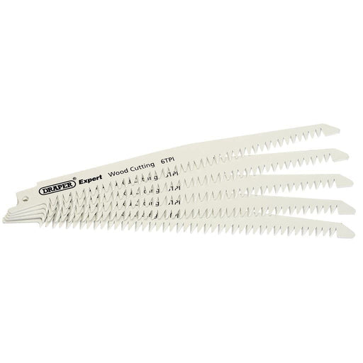 Draper Expert 250mm 6tpi Bi-Metal Reciprocating Saw Blades for Wood Cutting - Pa Draper - Dynamic Drive