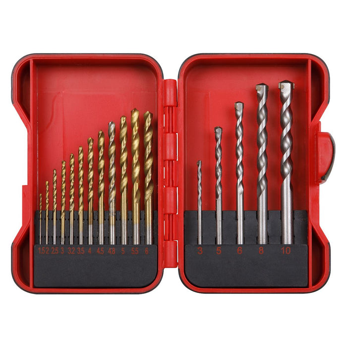 Sealey HSS/Masonry Drill Bit Set 17pc AK3717TCM Sealey - Dynamic Drive