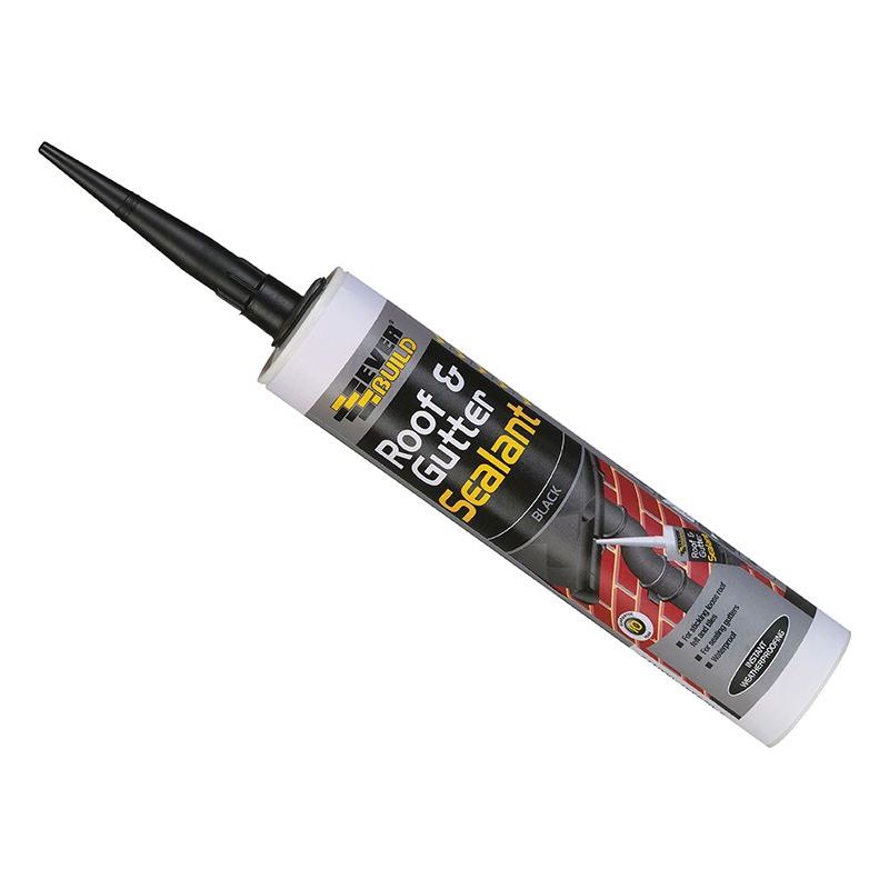 Everbuild Sika Roof & Gutter Sealant Black 295ml Everbuild Sika - Dynamic Drive
