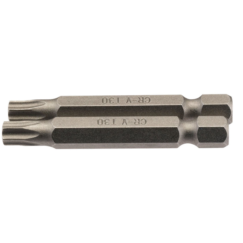 Draper TX-STAR Insert Bit, 1/4" Hex, 50mm Long, T30 (Pack of 2) Draper - Dynamic Drive