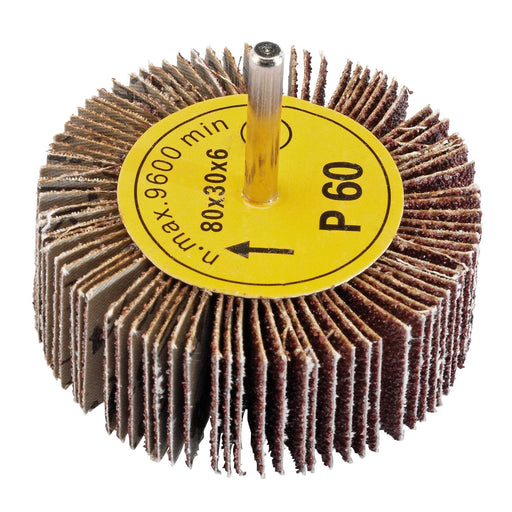 Draper Abrasive Flap Wheel, 80 x 30mm, 60 Grit 76468 Draper - Dynamic Drive