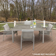 Dellonda Aluminium Garden Dining Table with Tempered Glass & Parasol Hole Dellonda - Dynamic Drive