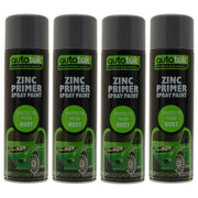 4x Autotek Professional Zinc Primer 500ml Spray Paint High Coverage Autotek - Dynamic Drive