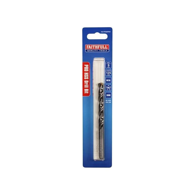 Faithfull Professional HSS Jobber Drill Bit Pre Pack 9.00mm OL:125mm WL:76mm Faithfull - Dynamic Drive