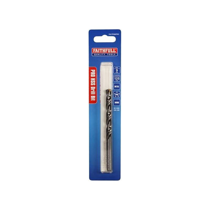 Faithfull Professional HSS Jobber Drill Bit Pre Pack 9.00mm OL:125mm WL:76mm Faithfull - Dynamic Drive