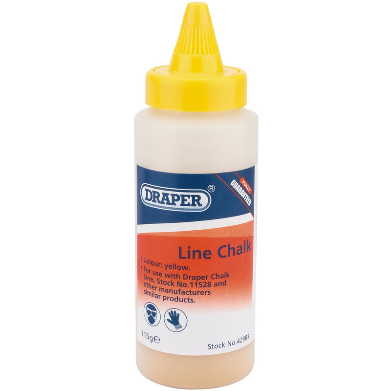 Draper Plastic Bottle of Yellow Chalk for Chalk Line, 115g 42983 Draper - Dynamic Drive
