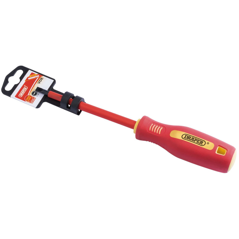 Draper Fully Insulated Plain Slot Screwdriver, 5.5 x 125mm 46518 Draper - Dynamic Drive