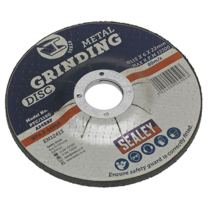 Sealey Grinding Disc115 x 6mm22mm Bore PTC/115G Sealey - Dynamic Drive