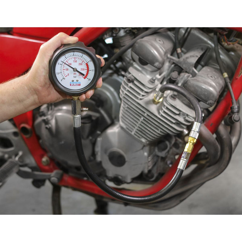 Sealey Petrol Engine Compression Tester Deluxe Kit 6pc VSE300D Sealey - Dynamic Drive