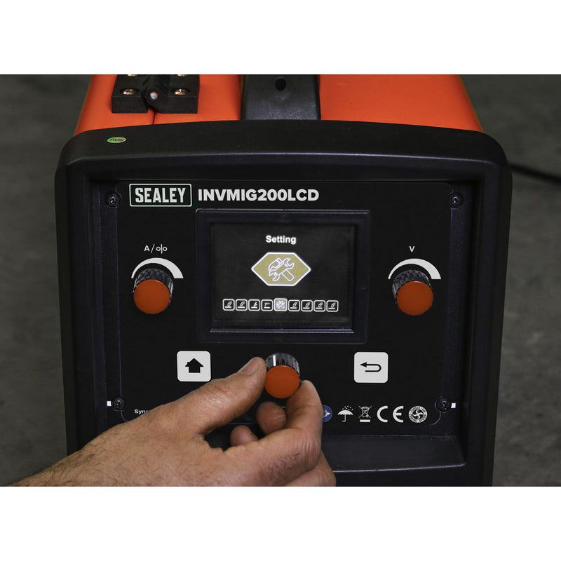Sealey Inverter Welder MIG TIG & mmA 200A with LCD Screen INVMIG200LCD Sealey - Dynamic Drive