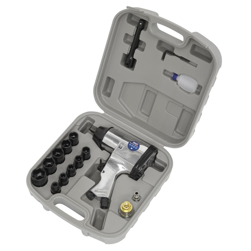 Sealey Air Impact Wrench Kit with Sockets 1/2"Sq Drive SA2/TS Sealey - Dynamic Drive