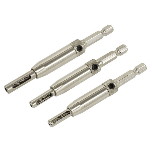 Sealey Self-Centring Chamfered Hinge Drill Set 3pc AK3HD Sealey - Dynamic Drive