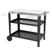 Dellonda Plancha Trolley with Utensil Holder - Stainless Steel Top Dellonda - Dynamic Drive