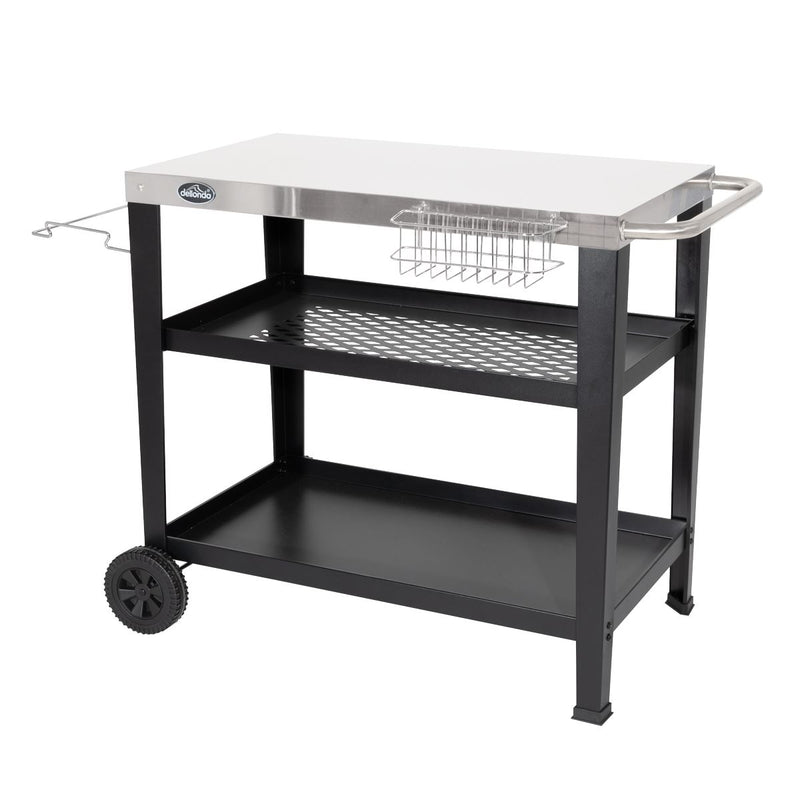 Dellonda Plancha Trolley with Utensil Holder - Stainless Steel Top Dellonda - Dynamic Drive