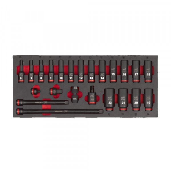 Milwaukee 3/8 Dr Deep Impt Sckt 6-22mm 23Pc 4932493390 Milwaukee - Dynamic Drive