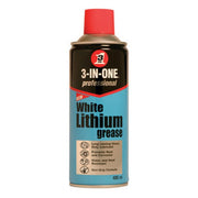 3 In One White Lithium Grease Spray 400ml Long lasting Lubrication for Metal & 3-In-One  - Dynamic Drive