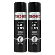 2x Simoniz Large Matt Black Acrylic Aerosol Car Auto Spray Paint 500ml SIMP17D Simoniz  - Dynamic Drive