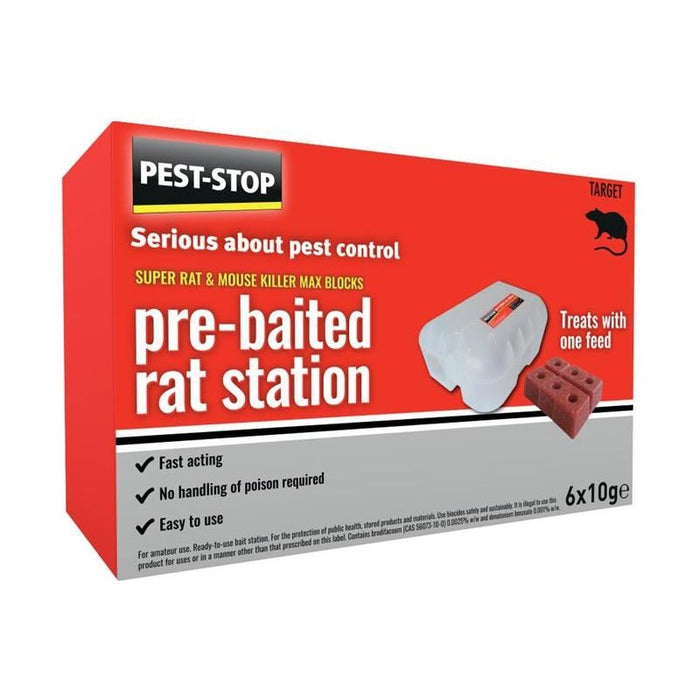 Pest-Stop (Pelsis Group) Super Rat & Mouse Killer Wax Block Pre-Baited Station Pest-Stop (Pelsis Group) - Dynamic Drive