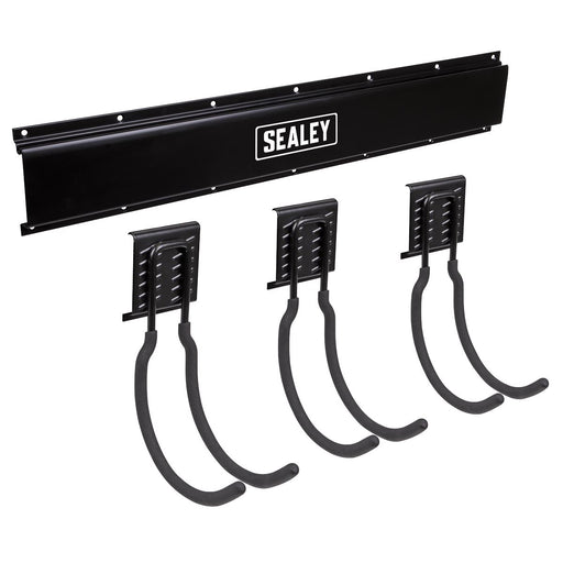 Sealey Wall Mounting 3 Large Hook Storage Rail APHKIT8 Sealey - Dynamic Drive