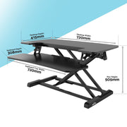 Dellonda 71cm Adjustable-Height Standing Desk Riser 15kg Capacity DH14 Dellonda - Dynamic Drive