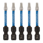 Draper Expert TX-STAR Impact Screwdriver Bits, T15 x 50mm, 1/4" Hex (Pack of 5) Draper - Dynamic Drive