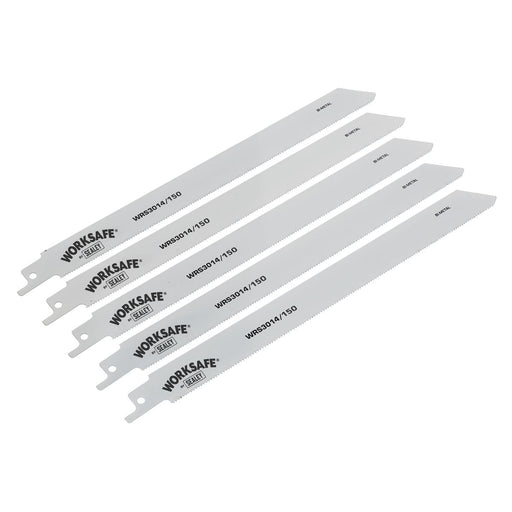 Sealey Reciprocating Saw Blade Metal 150mm 18tpi Pack of 5 WRS3014/150 Sealey - Dynamic Drive