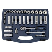 Sealey Socket Set 34pc 3/8"Sq Drive 12pt WallDrive Metric AK8994 Sealey - Dynamic Drive