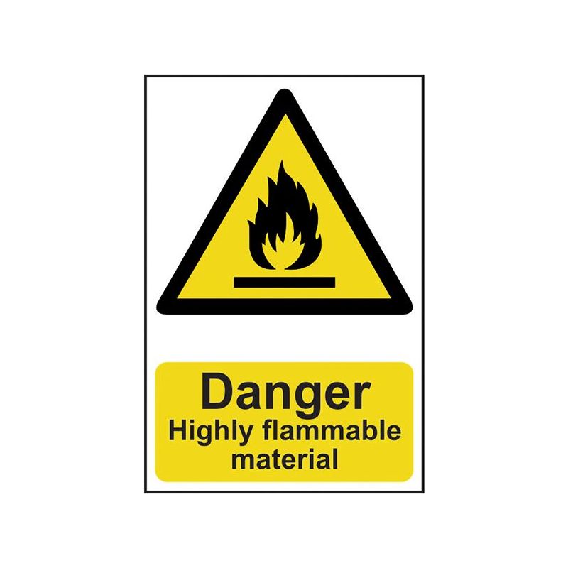 Scan Danger Highly Flammable Material - PVC Sign 200 x 300mm Scan - Dynamic Drive