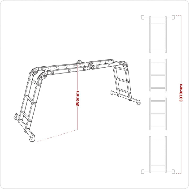 Sealey Folding Platform Ladder 4-Way Aluminium - BS EN 131 AFPL1 Sealey - Dynamic Drive