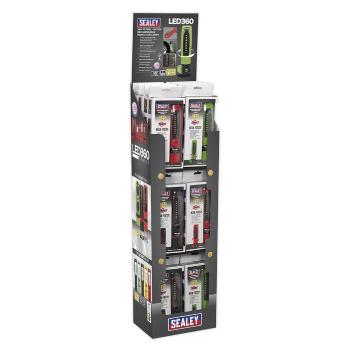 Sealey LED360 Series Inspection Light Combination Display Pack of 24 Sealey - Dynamic Drive