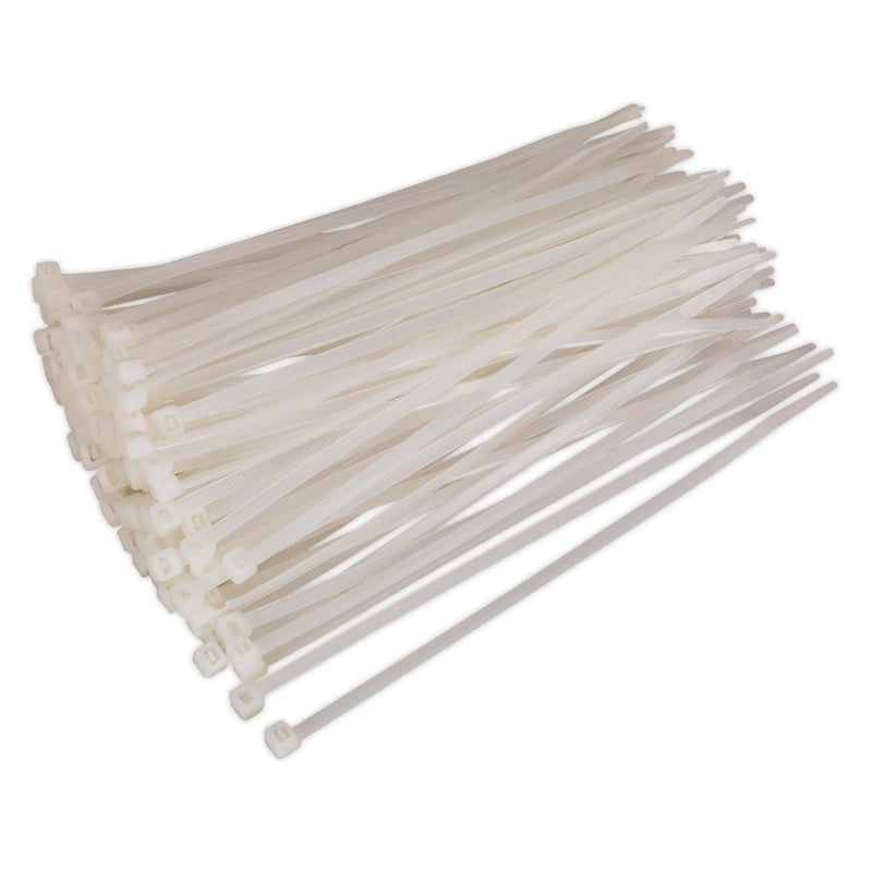 Sealey Cable Tie 200 x 4.8mm White Pack of 100 CT20048P100W Sealey - Dynamic Drive