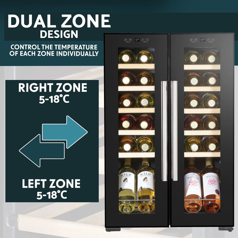 Baridi 24 Bottle Dual Zone Wine Fridge & Cooler DH97 Baridi - Dynamic Drive