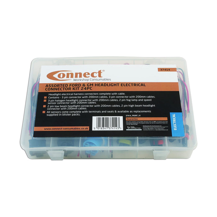Connect Assorted ford & for Vauxhall Headlight Electrical Connector Kit 24pc 37414 Tool Connection - Dynamic Drive