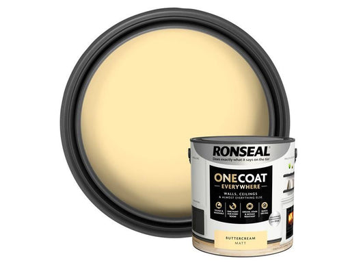 Ronseal One Coat Everywhere Interior Paint Buttercream Matt 2.5 litre Ronseal - Dynamic Drive