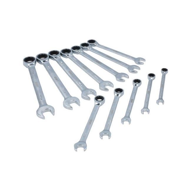 Laser Ratchet Ring Combination Spanner Set 12pc 8511 Laser - Dynamic Drive