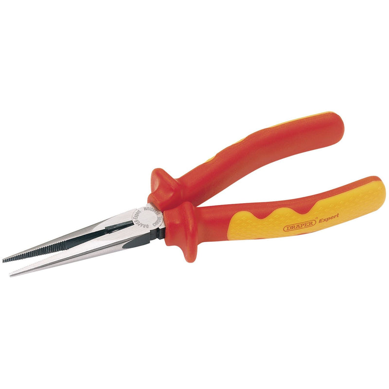 Draper VDE Approved Fully Insulated Long Nose Pliers, 200mm 69176 Draper - Dynamic Drive