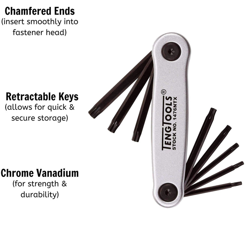 Teng Tools Folding TX Key Set 8 Pieces Teng Tools - Dynamic Drive