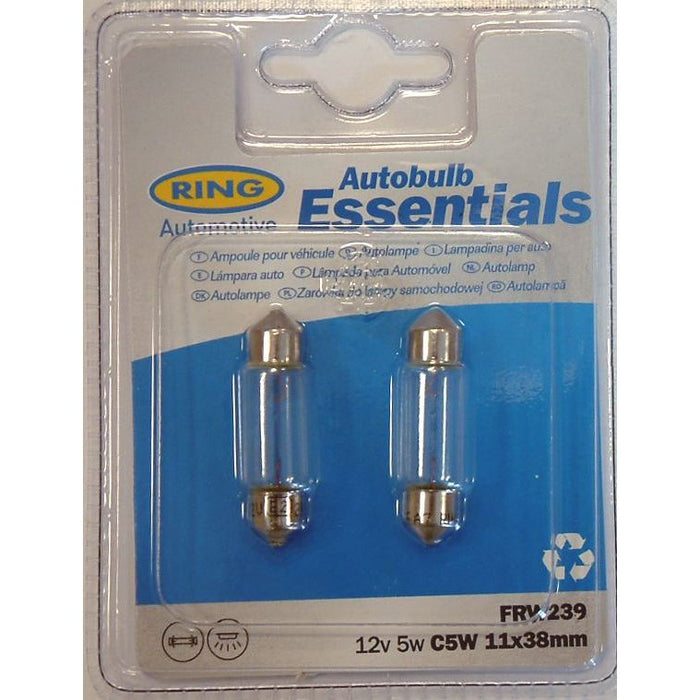 Ring Automotive FRW239 12V 5W Std S8.5D 11 X 38 Festoon Ring Automotive  - Dynamic Drive