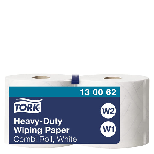Tork 2 Ply Premium Heavy Duty Wiping Paper - White - 2 x 170m Combi Rolls Tork  - Dynamic Drive