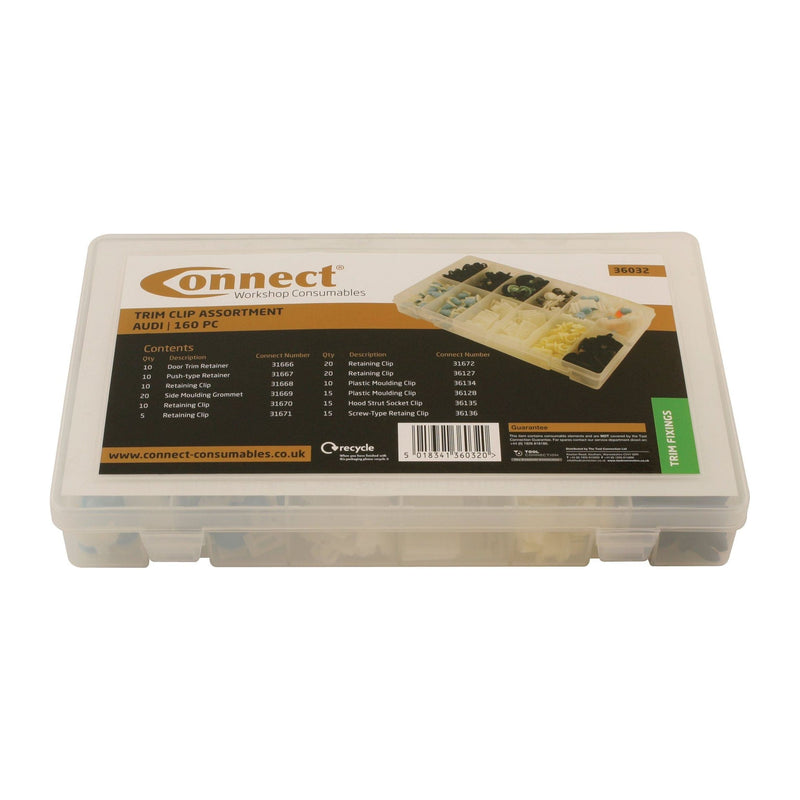 Connect for Audi Assorted Trim Clips 160pc 36032 Tool Connection - Dynamic Drive