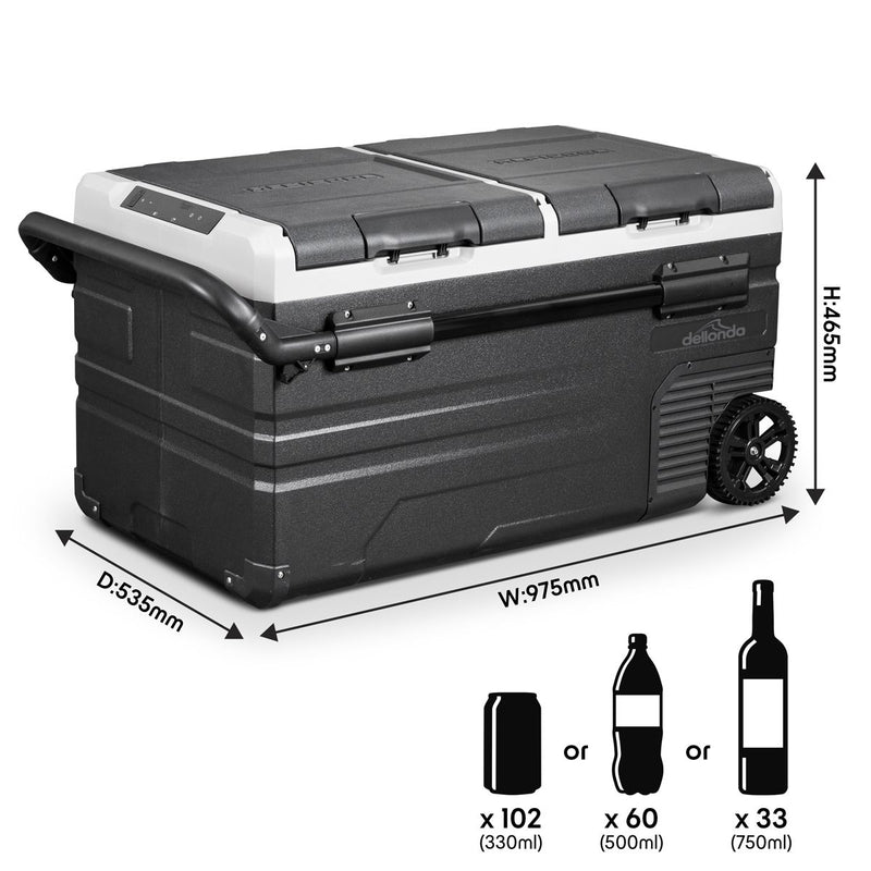 Dellonda Portable Fridge Freezer/Cool Box with LED Display 75L DL127 Dellonda - Dynamic Drive