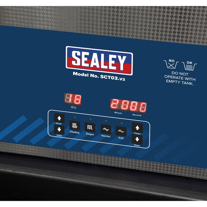 Sealey Ultrasonic Parts Cleaning Tank 3L SCT03 Sealey - Dynamic Drive
