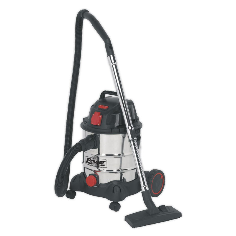 Sealey Vacuum Cleaner Industrial 20L 1400W/230V Stainless Drum Auto Start Sealey - Dynamic Drive