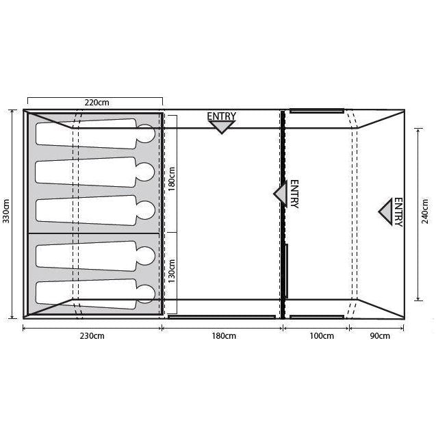 Outdoor Revolution Camp Star 500XL DT Poled Tent Bundle 5 Berth Family inc Footprint Outdoor Revolution - Dynamic Drive