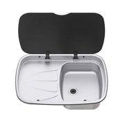 Thetford Spinflo Argent Left Hand Drainer & Sink & Glass Lid Spinflo  - Dynamic Drive