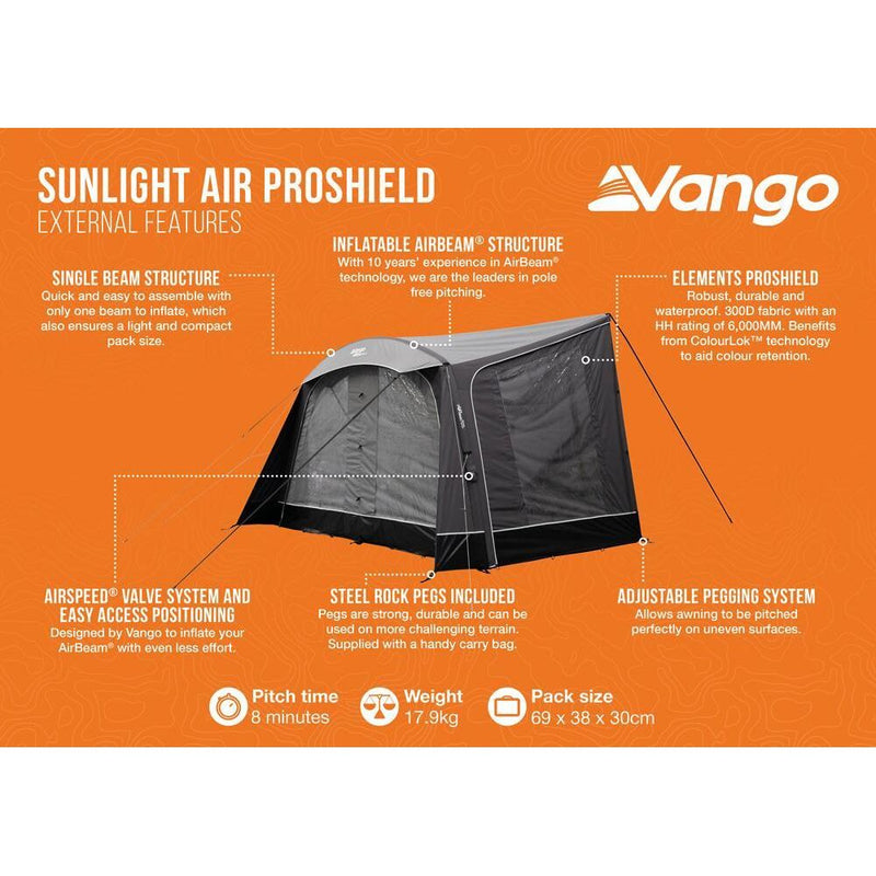 Vango Sunlight Air ProShield Awning/Canopy for Caravans & Motorhomes Shadow Grey Vango - Dynamic Drive