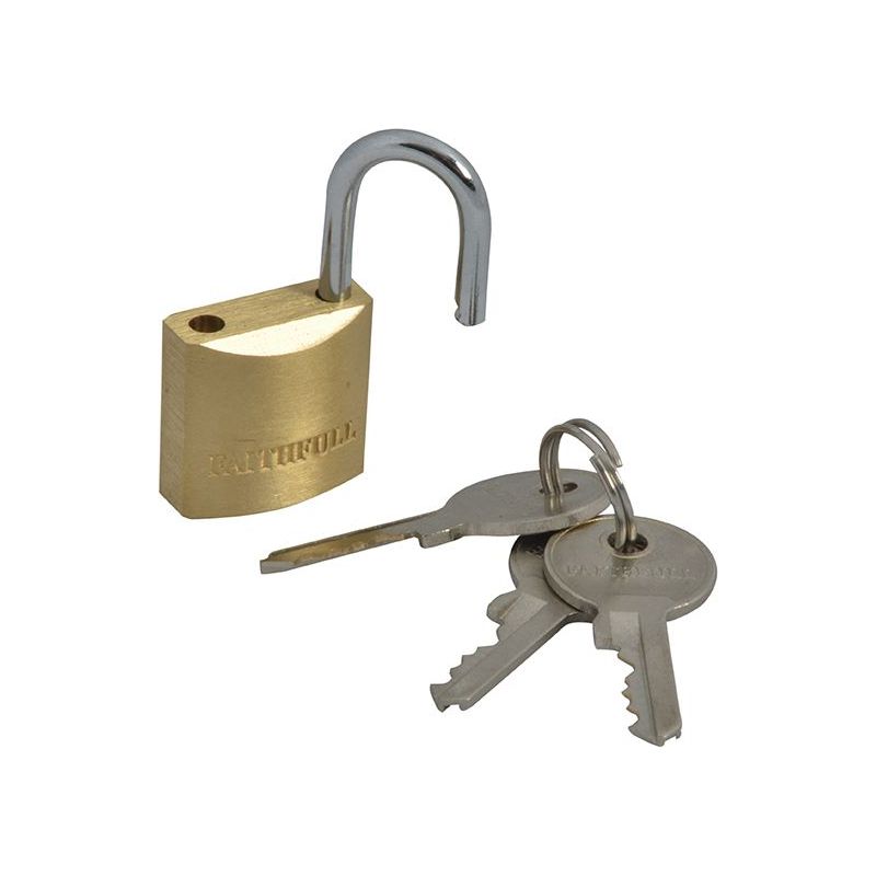 Faithfull Brass Padlock 20mm 3 Keys Faithfull - Dynamic Drive